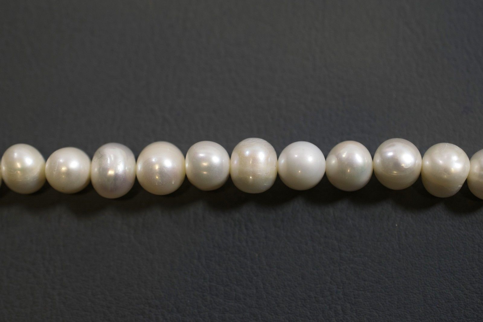 Süßwasserperlenstrang Weiß mit hohem Lüster in 8-9 mm